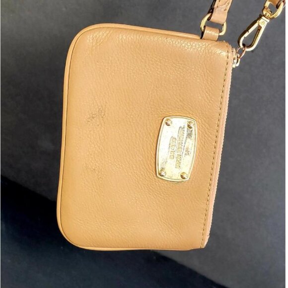 Michael Kors Beige Leather Wristlet Wallet | Small Designer Card Holder - Picture 4 of 16